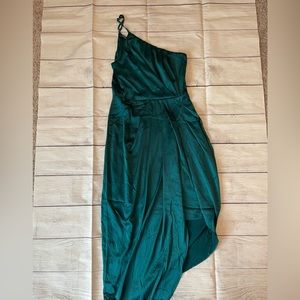 Lulu's One Shoulder Asymmetrical Midi Dress